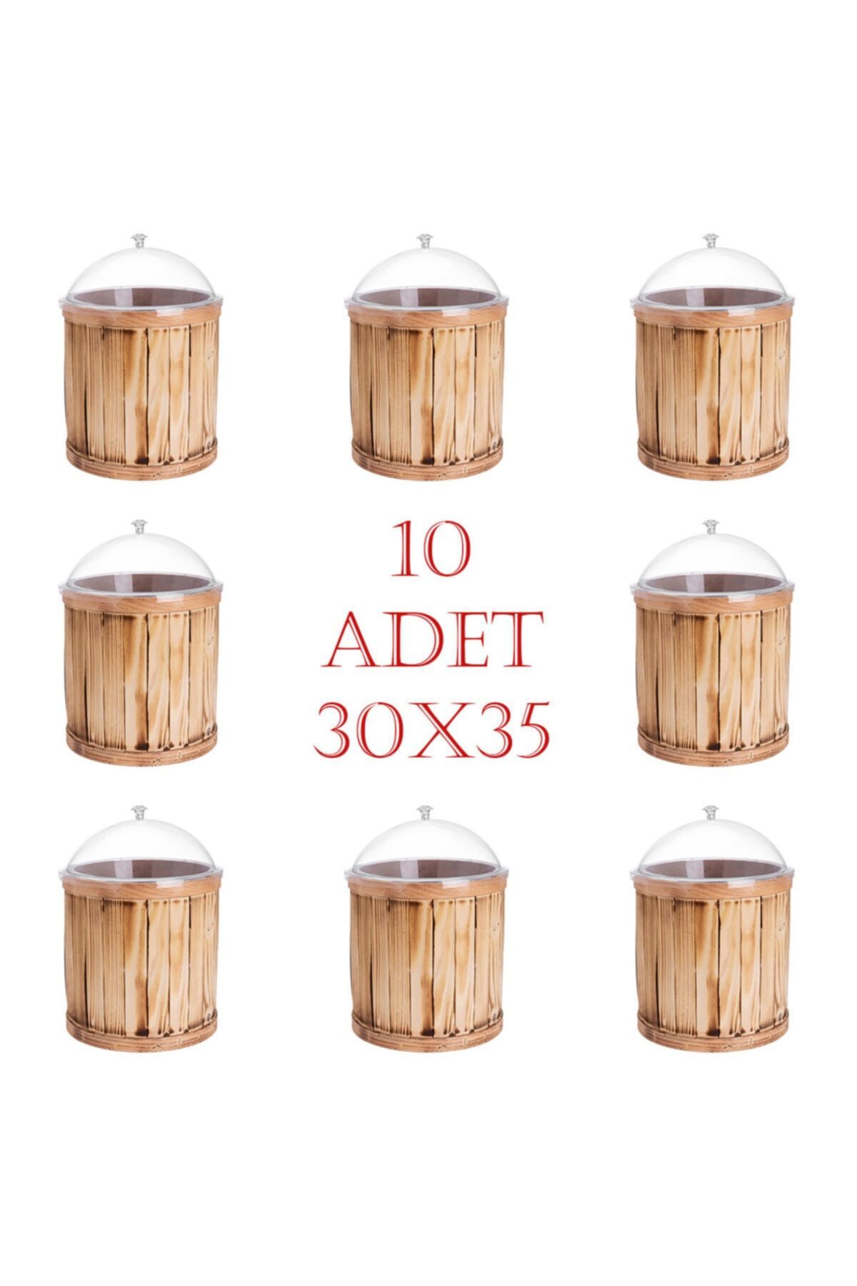 Wooden Olive Barrel Plexiglass Lid Set 30x35 (10 Pieces)