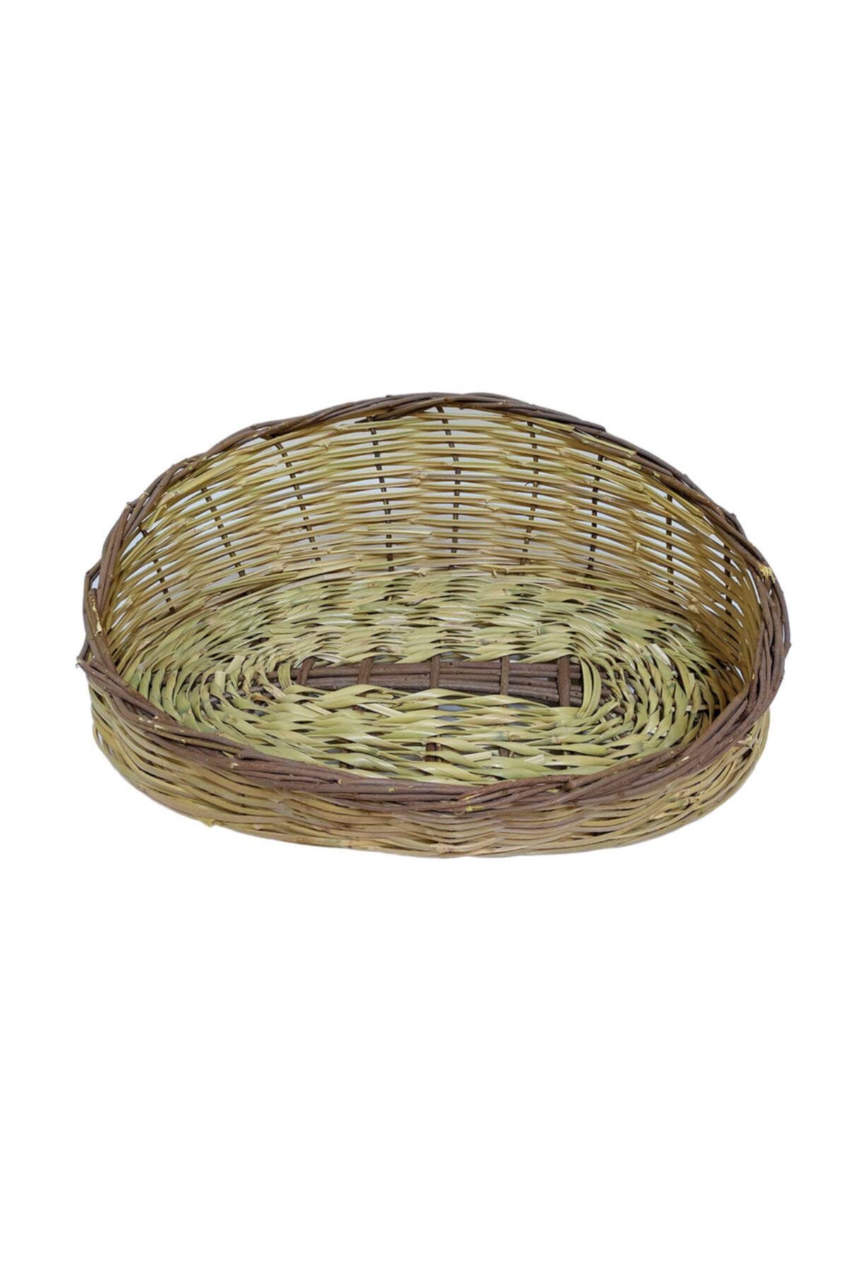Eğimli Oval Hasır Teşhir Sepeti 45x60 Cm