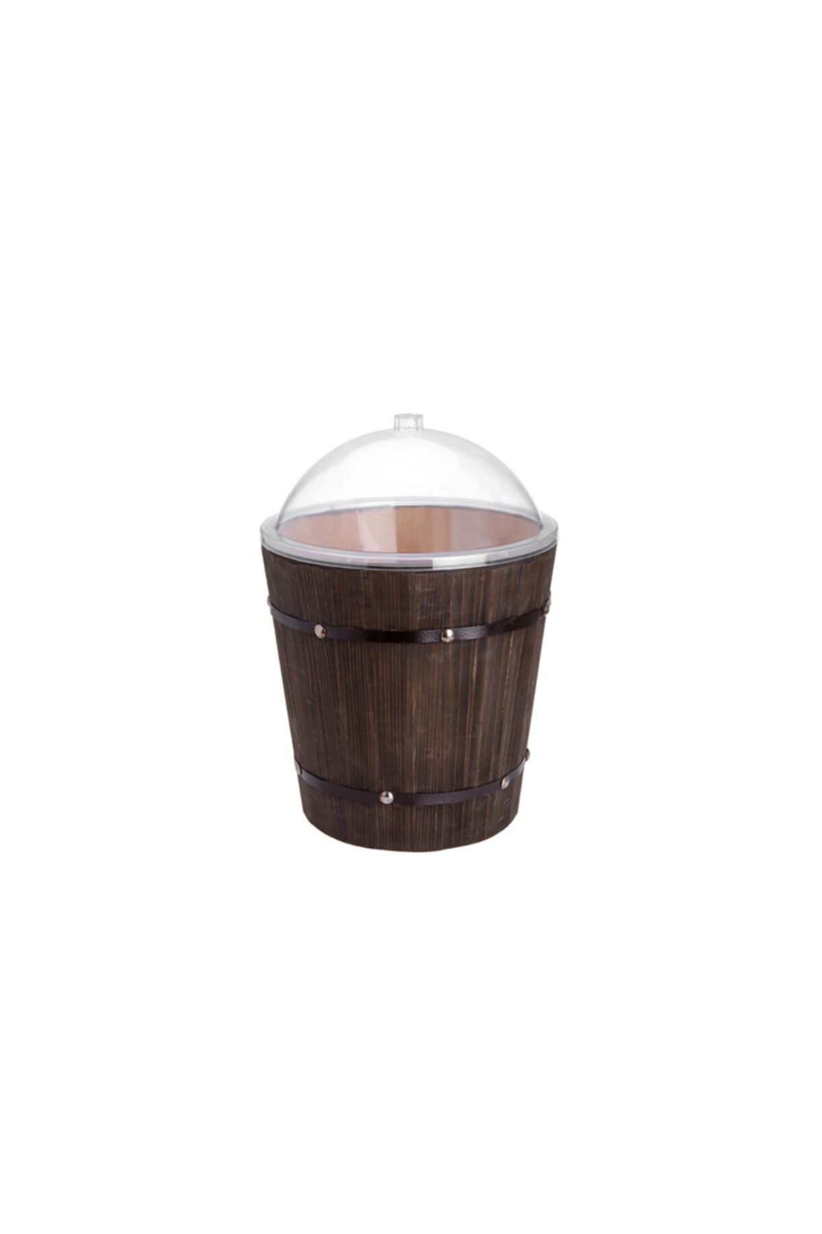 Ağaç Zeytin Fıçısı Mika Kapaklı Takım 35x35