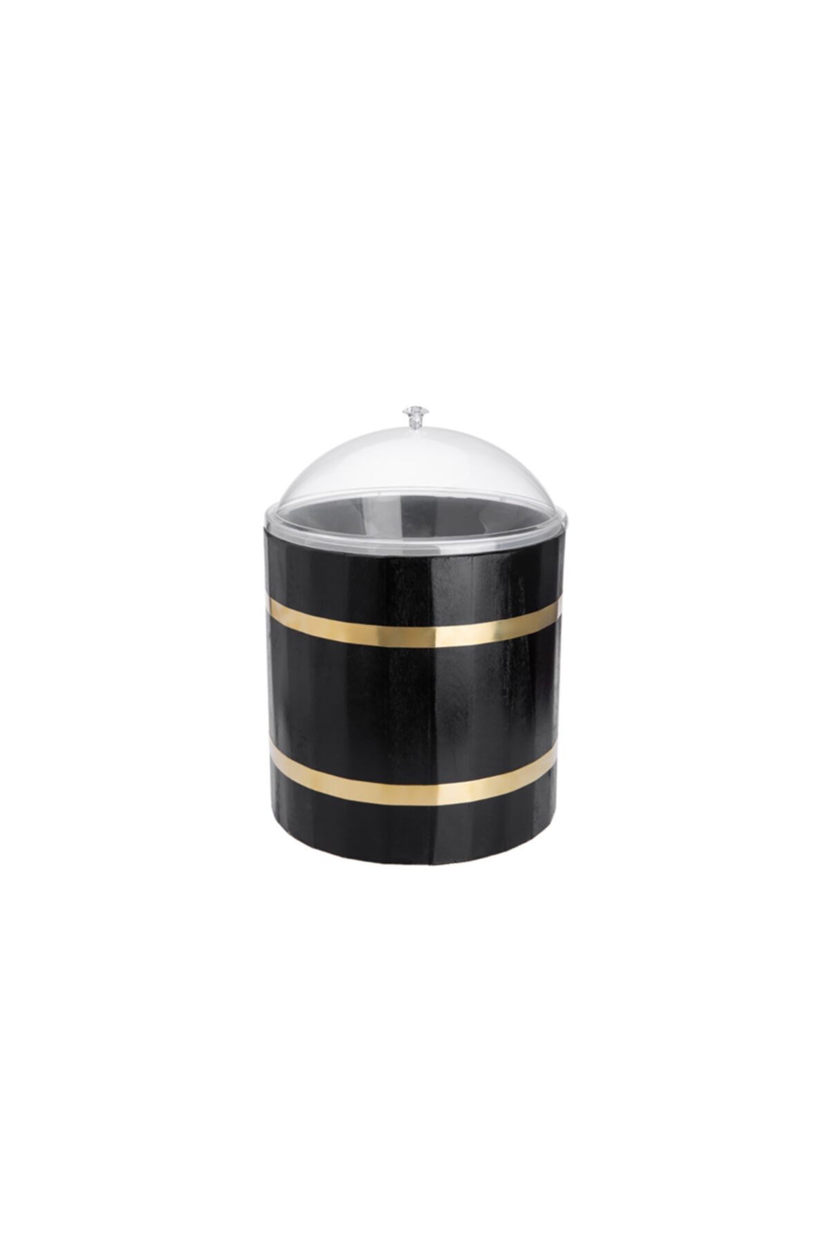 Ağaç Zeytin Fıçısı Siyah Pleksi Kapaklı Takım 35x35
