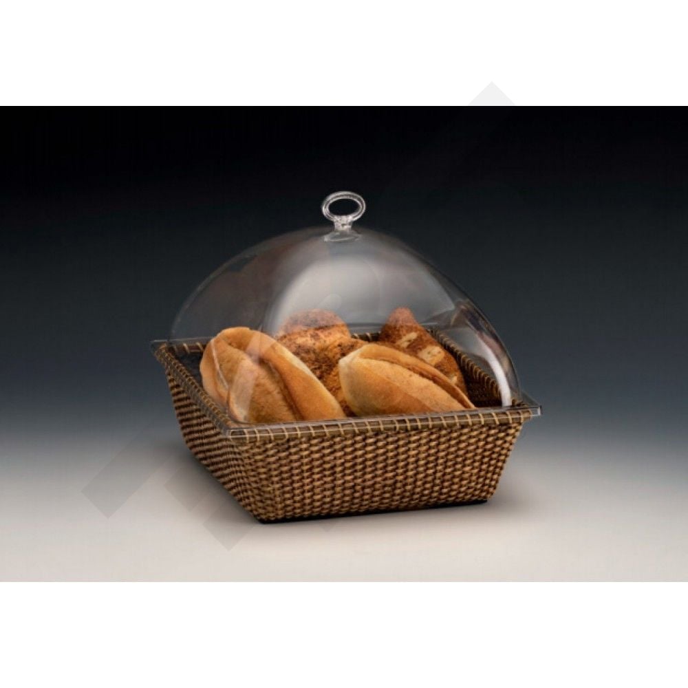 Teşhir Hasır Sepet Şeffaf Kapaklı 29x29h24cm