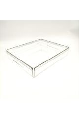 Şeffaf Pleksi Servis Sunum Söz Nişan Tepsisi Silver Model 25x30.5 Cm