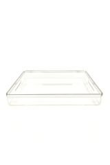 Şeffaf Pleksi Servis Sunum Söz Nişan Tepsisi Silver Model 27.5x38 Cm