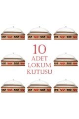 Borcamlı Pleksi Kapaklı Lokum Teşhir Kutusu (10 Adet)