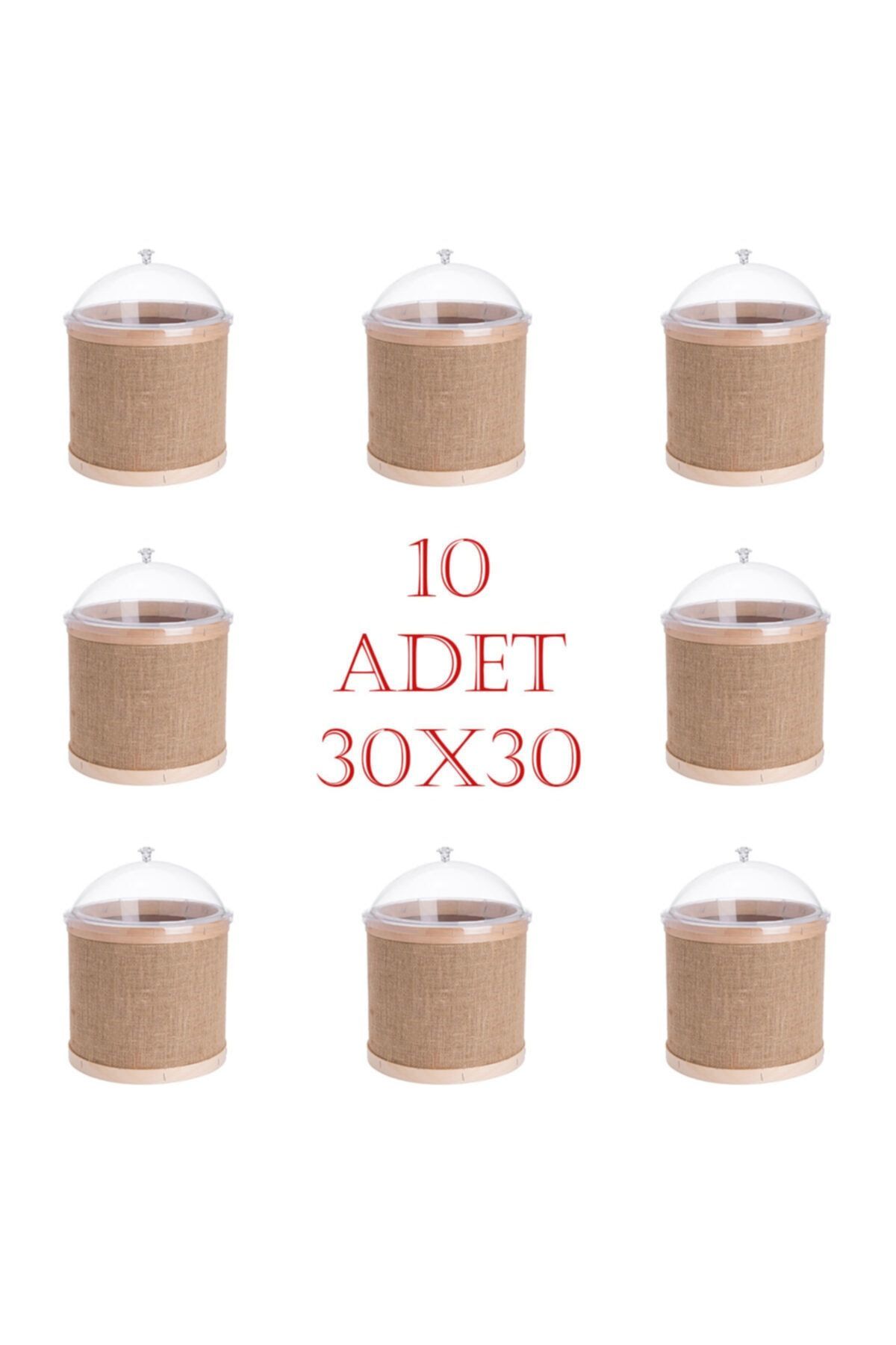 Telis Kuruyemiş Baharat Kovası Pleksi Kapaklı Takım 30x30 (10 Adet)