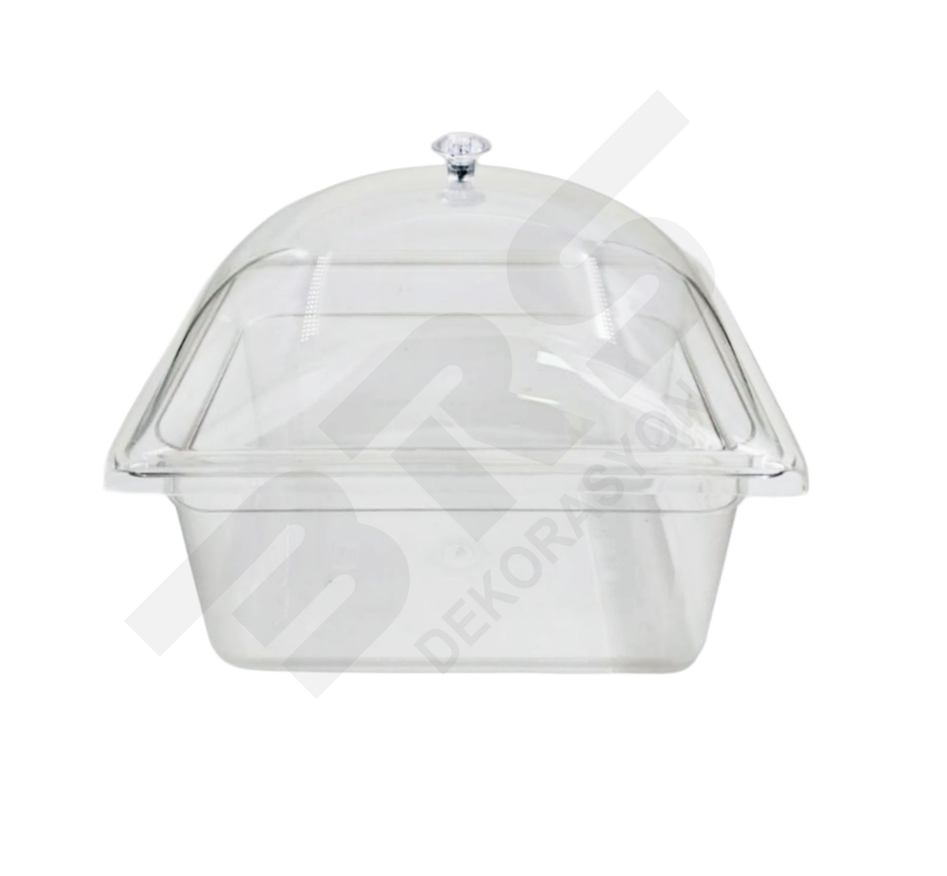 Pleksi Kapaklı Polikarbon Küvet Şeffaf Gn 1/2 (32.5 X 26.5 X 10)