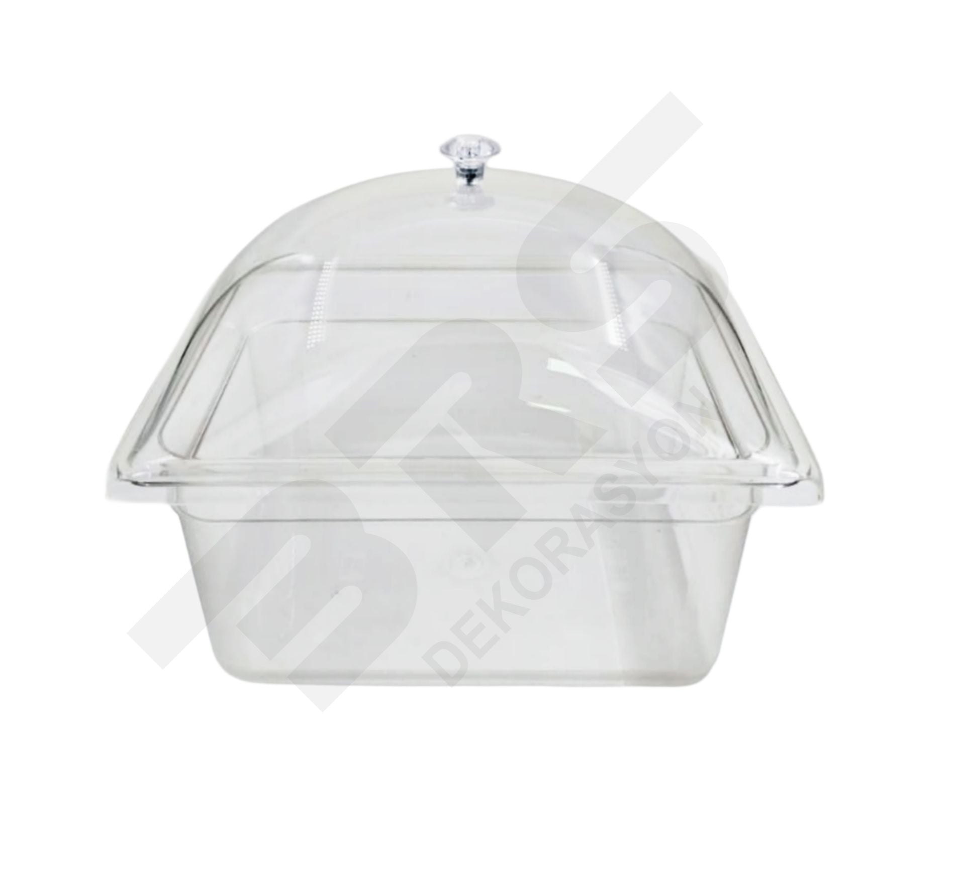 Pleksi Kapaklı Polikarbon Küvet Şeffaf Gn 1/2 (32.5 X 26.5 X 10)
