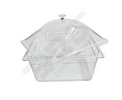 Pleksi Kapaklı Polikarbon Küvet Şeffaf Gn 1/2 (32.5 X 26.5 X 10)