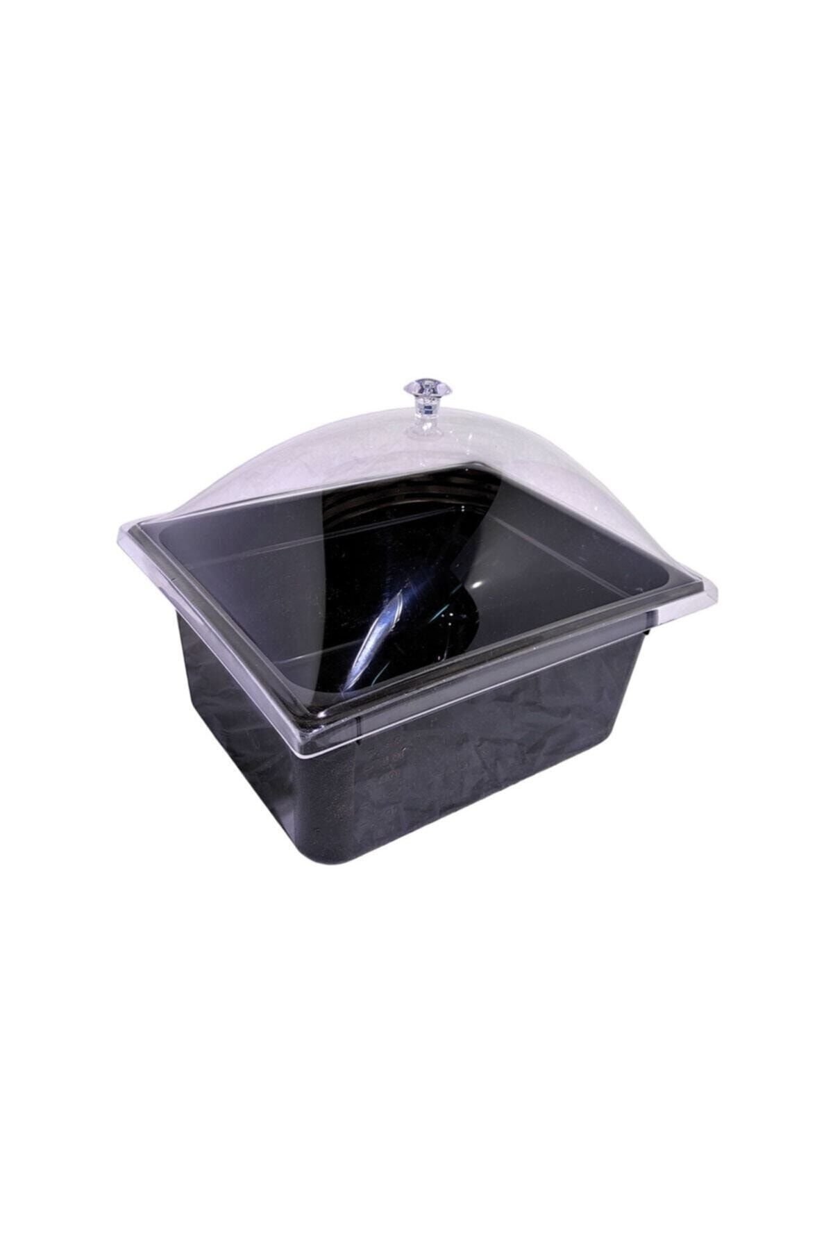Pleksi Kapaklı Polikarbon Küvet Siyah Gn 1/2 (32.5 X 26.5 X 15)