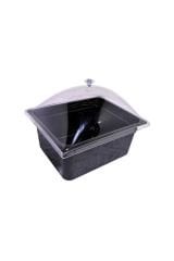 Pleksi Kapaklı Polikarbon Küvet Siyah Gn 1/2 (32.5 X 26.5 X 15)