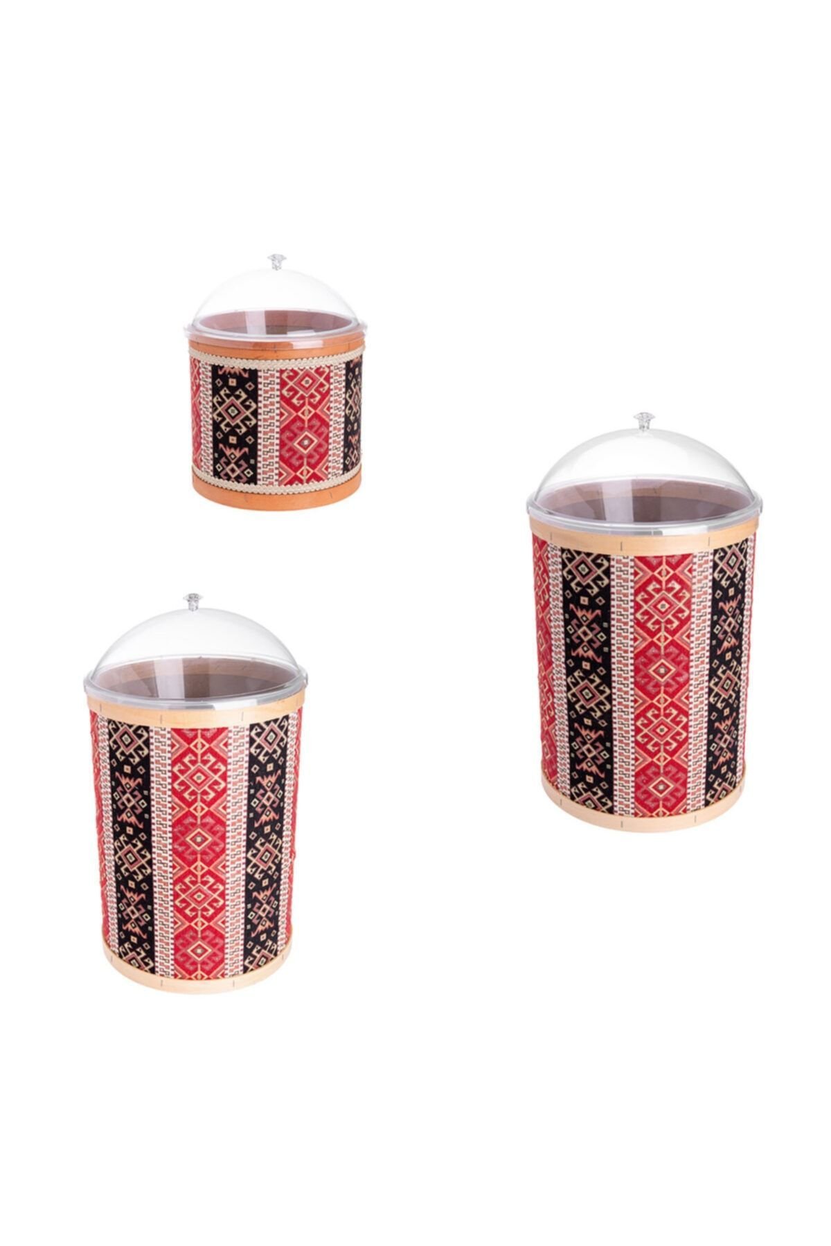 Kilim Desenli Kuruyemiş Baharat Bakliyat Şarküteri Kova 3lü Takım