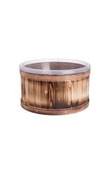 Ahşap Kaplamalı Kuruyemiş Bakliyat Baharat Zeytin Kovası Leğenli 40x20