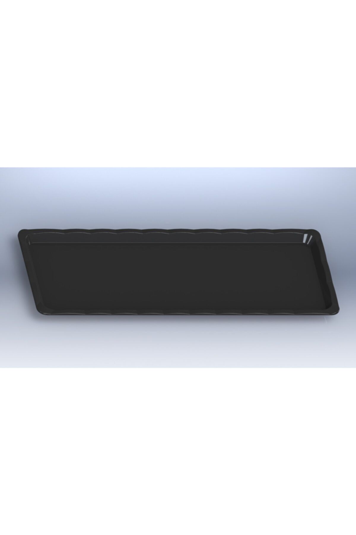 Kırılmaz Polikarbon Siyah Tepsi 12.5x32.5 (10'lu Paket)