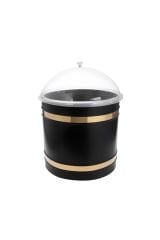 Metal Turşu Zeytin Kovası Pleksi Kapaklı Takım 35x35
