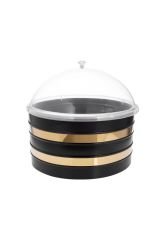 Metal Turşu Zeytin Kovası Pleksi Kapaklı Takım 35x20