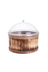 Ahşap Kuruyemiş ve Zeytin Fıçısı Pleksi Kapaklı Takım 40x20