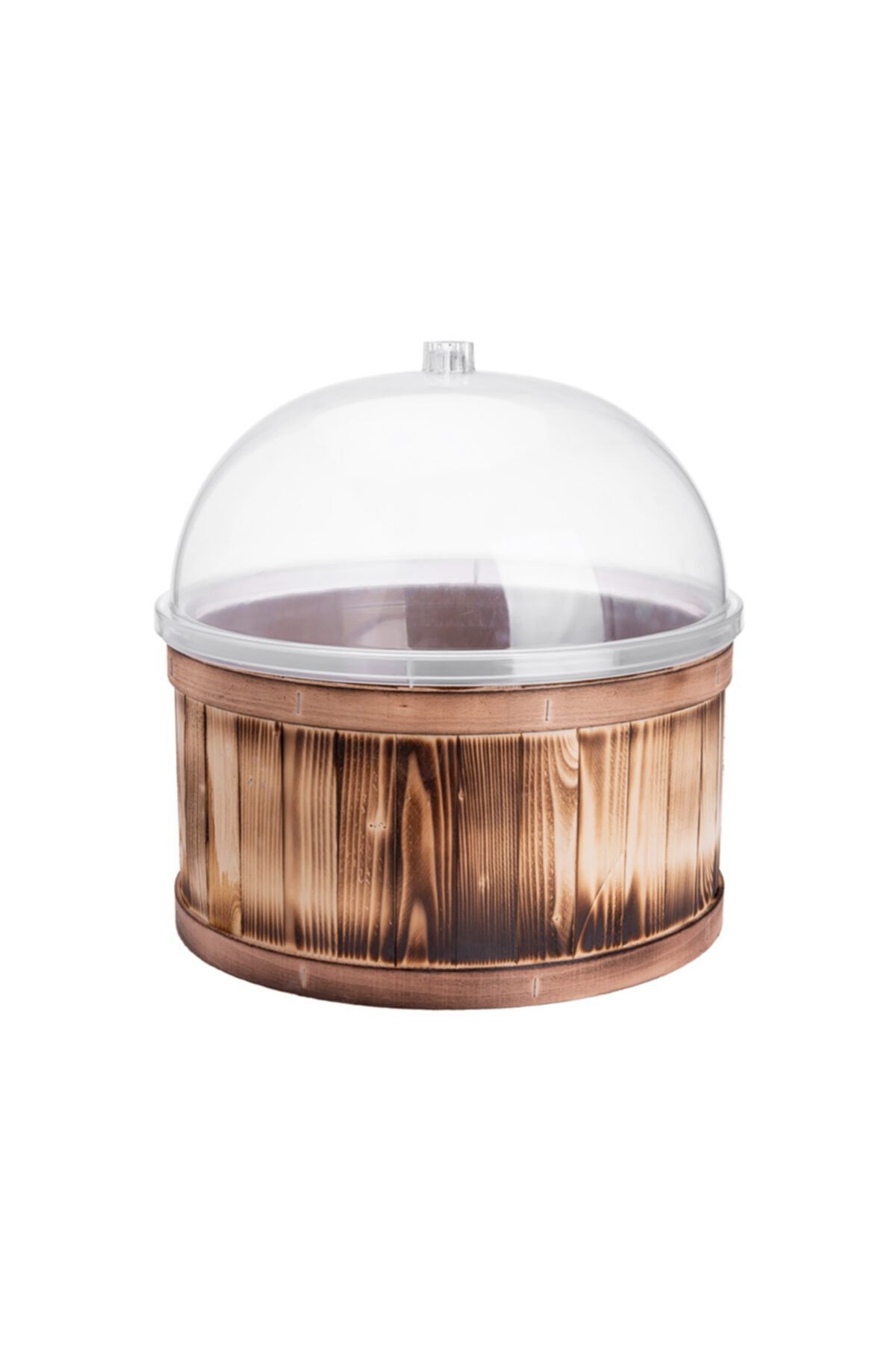 Ahşap Zeytin Fıçısı Mika Kapaklı Takım 40x20