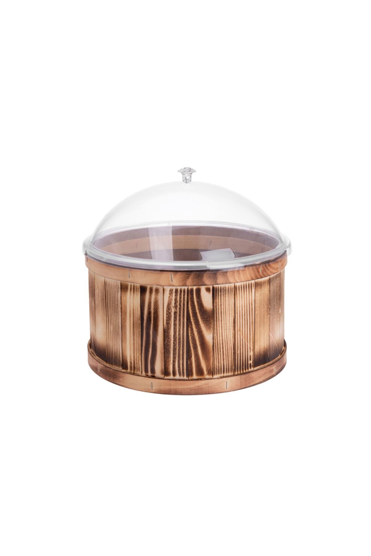 Ahşap Zeytin Fıçısı Pleksi Kapaklı Takım 35X20