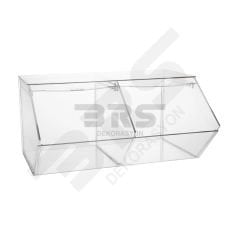 Sürgülü Şeffaf Pleksi Teşhir Kutusu 40x28H20cm