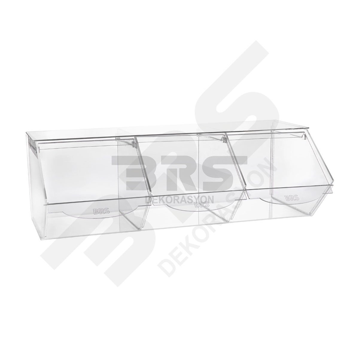 Sürgülü Şeffaf Pleksi Teşhir Kutusu 60x28H20cm
