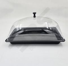 Lokum Tepsisi Siyah Polikarbon Kapaklı Takım 22.5x32.5 h:3 cm