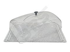 Lokum Teşhir Tepsisi Şeffaf Polikarbon Kapaklı 27x41cm NO:4