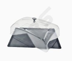 Lokum Teşhir Tepsisi Siyah Polikarbon Kapaklı Takım 27x41cm NO:4