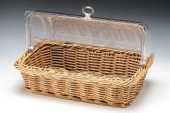 Plexiglass Lid Display Wicker Basket 44x29