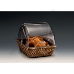 Teşhir Hasır Sepet Şeffaf Kapaklı 32,5 x 26 x H: 26 cm
