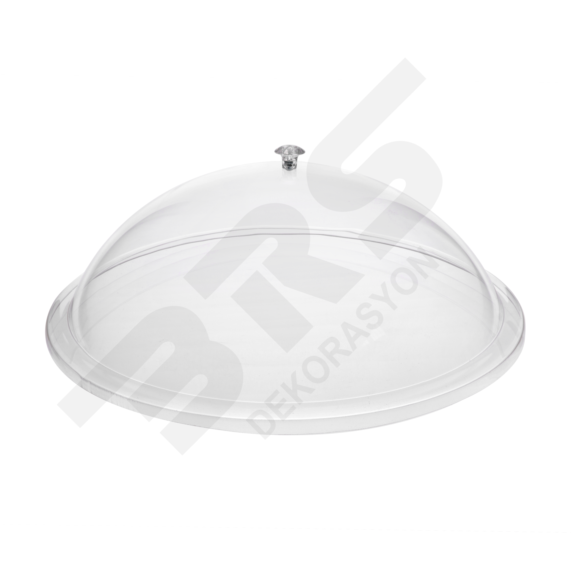 Şeffaf Bombeli Pleksi Yuvarlak Kapak Çap 35 cm