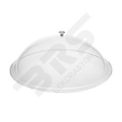 Şeffaf Bombeli Pleksi Yuvarlak Kapak Çap 35 cm