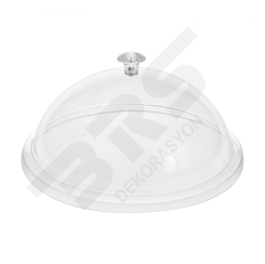 Şeffaf Bombeli Pleksi Yuvarlak Kapak Çap 30cm