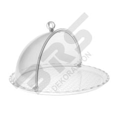 Açılır Kapanır Kapaklı Kırılmaz Teşhir Tepsisi Çap 40.5 cm