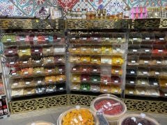 Pleksi Sürgülü Teşhir Baharat ve Draje Şeker Standı 18 Bölmeli