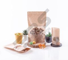 Kilitli Pencereli Kağıt Kuruyemiş Baharat Kahve Ambalajı 13x22.5cm 200/250 gr Kapasiteli