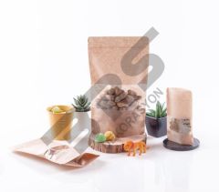 Kilitli Pencereli Kağıt Kuruyemiş Baharat Kahve Ambalajı 18x29cm 500/750 gr Kapasiteli