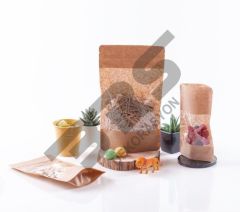 Kilitli Pencereli Kağıt Kuruyemiş Baharat Kahve Ambalajı 20x30cm 750/1000gr Kapasiteli