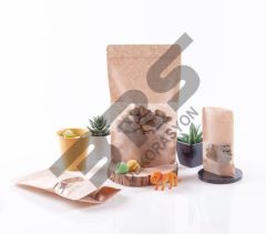 Kilitli Pencereli Kağıt Kuruyemiş Baharat Kahve Ambalajı 25x34 1000/1250gr Kapasiteli