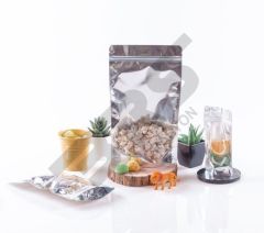 Kilitli Pencereli Alüminyum Kuruyemiş Baharat Kahve Ambalajı 20x30 750/1000G Kapasiteli
