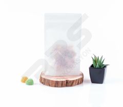 Kilitli Pencereli Beyaz Kuruyemiş Baharat Kahve Ambalajı 18x29 500/750gr Kapasiteli