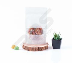 Kilitli Pencereli Beyaz Kuruyemiş Baharat Kahve Ambalajı 8.5x14.5 100gr Kapasiteli